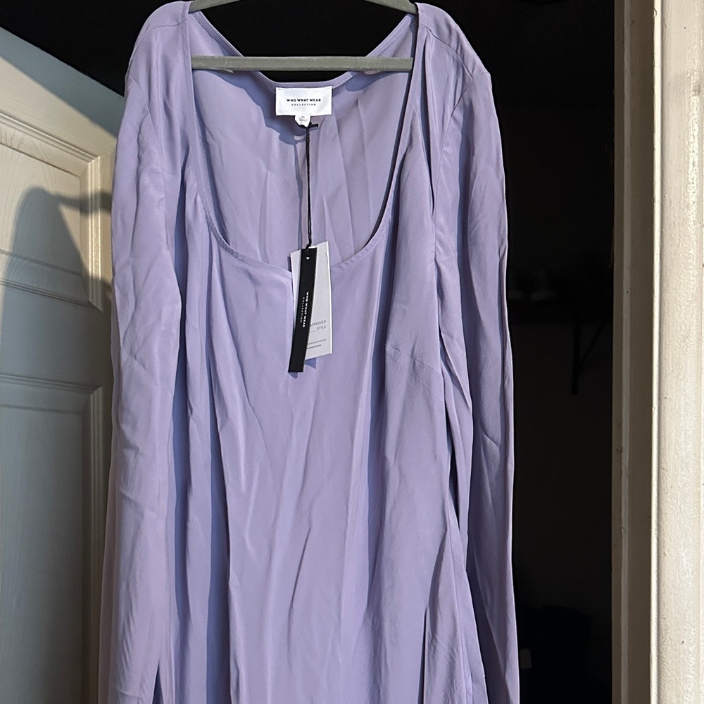 Weekday Lavender Long-Sleeve Scoop Neck Dress